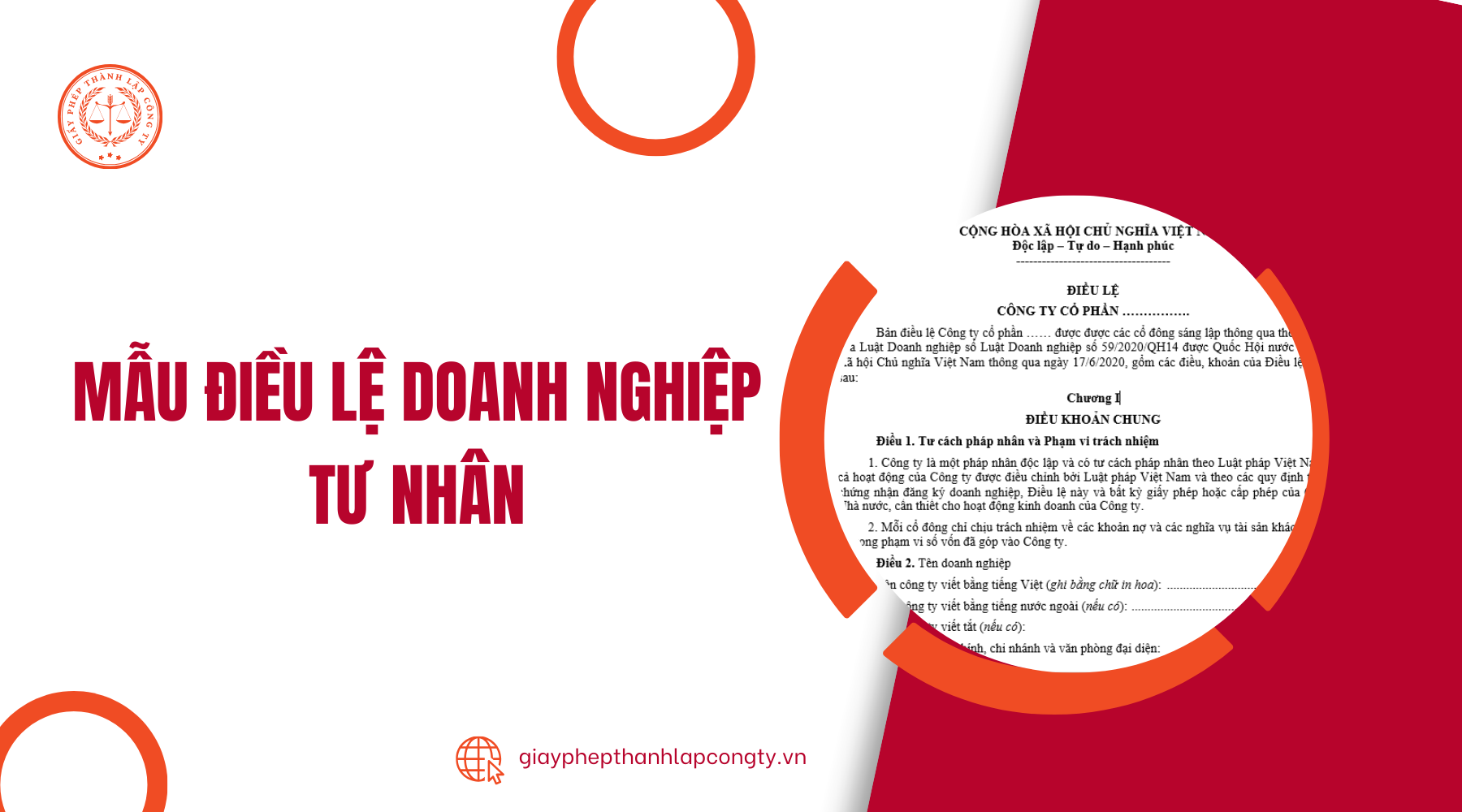 Mẫu điều lệ doanh nghiệp tư nhân 