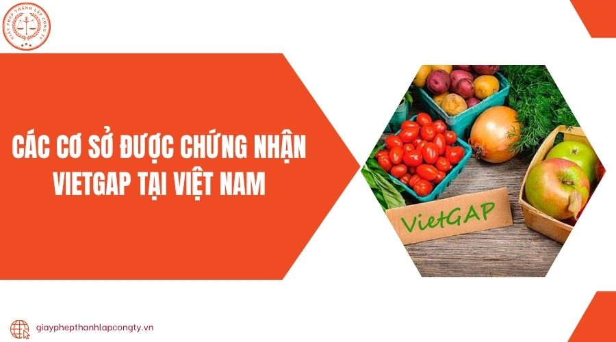Các cơ sở được chứng nhận VietGAP tại Việt Nam