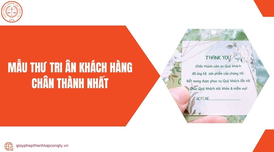 Mẫu thư tri ân khách hàng chân thành nhất