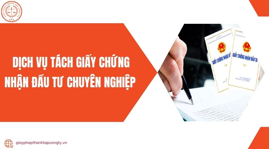 Dịch vụ tách giấy chứng nhận đầu tư chuyên nghiệp 