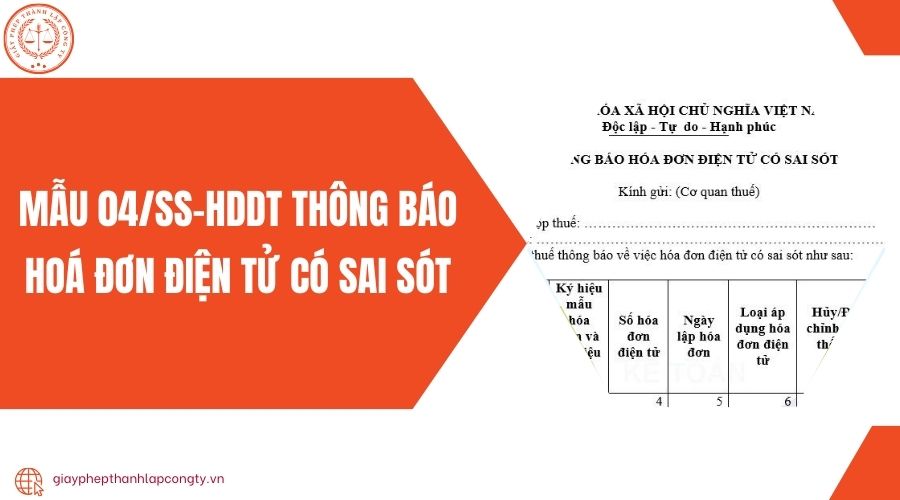 Mẫu 04/ss-hddt thông báo hoá đơn điện tử có sai sót