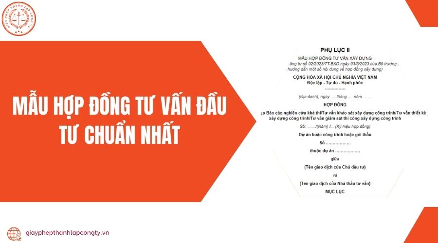 Mẫu hợp đồng tư vấn đầu tư chuẩn nhất