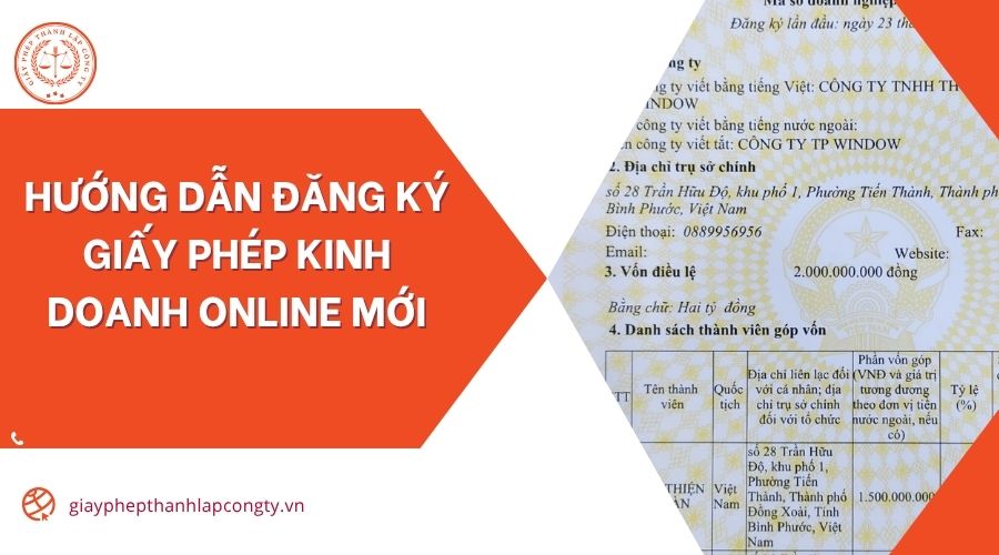 Hướng dẫn đăng ký giấy phép kinh doanh online mới