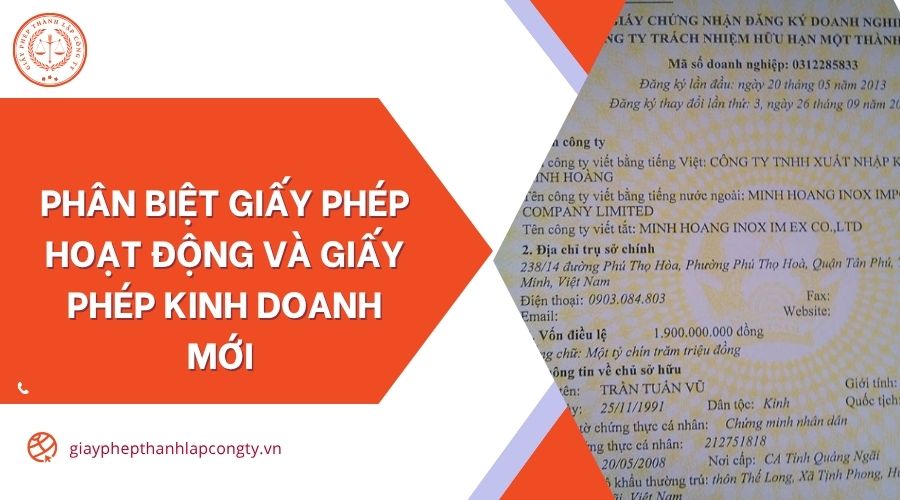 Phân biệt giấy phép hoạt động và giấy phép kinh doanh mới