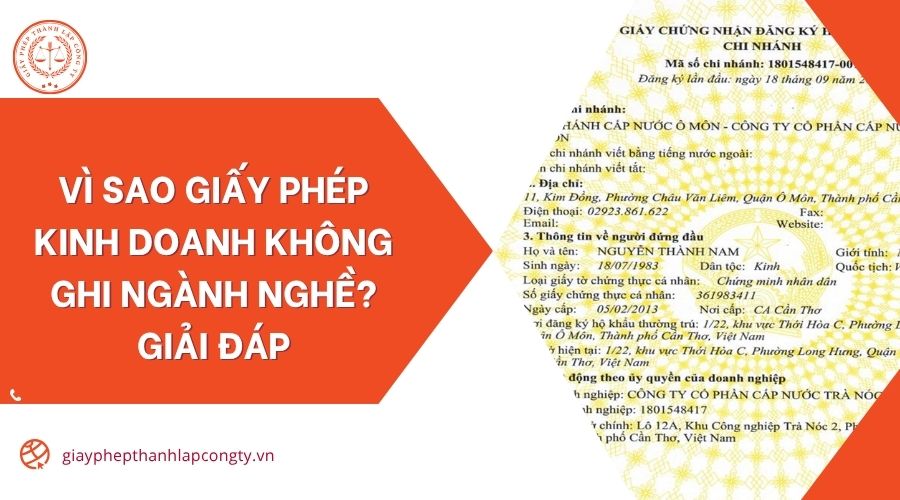 Vì sao giấy phép kinh doanh không ghi ngành nghề? Giải đáp